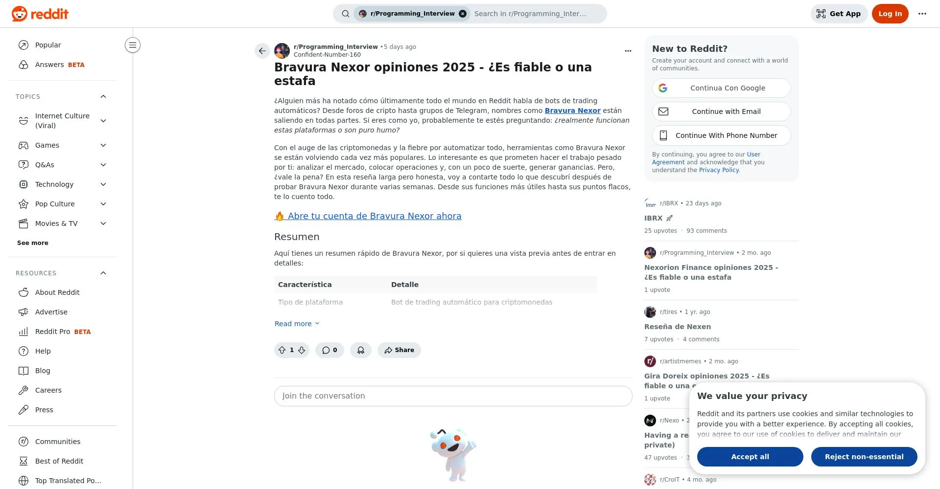 Bravura Nexor Recensioni 2025: è una truffa o è legale?